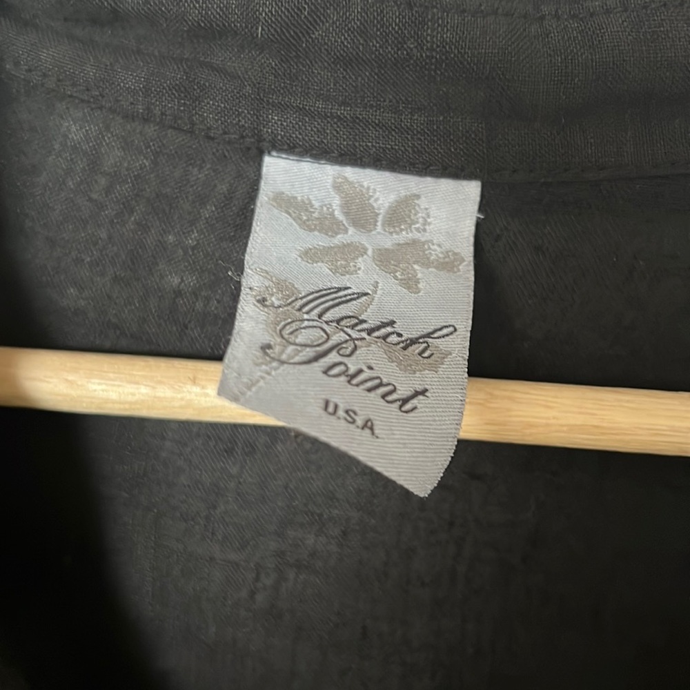 Match Point Black Linen Button Down Duster - image 5